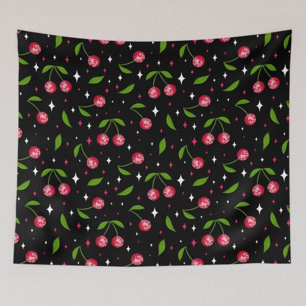 Item preview, Black Disco Ball Cherry Pattern designed and sold by Julie Erin Designs.