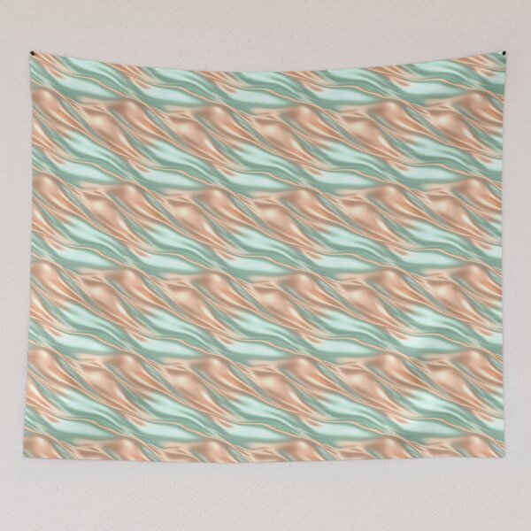 Item preview, Teal to Copper Gradient Wavy Metallic Pattern designed and sold by patternicco.