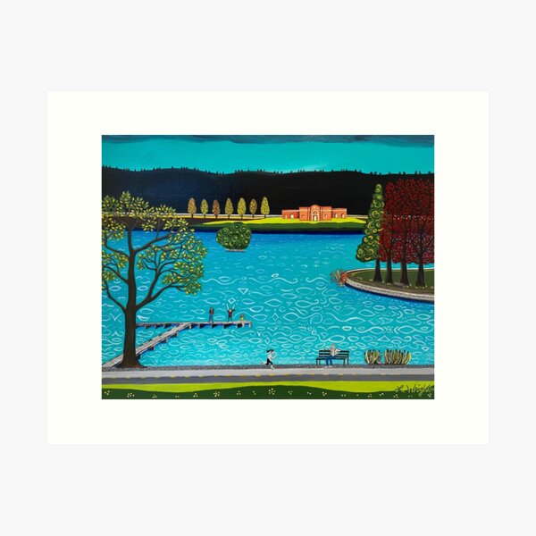 Aperçu de l'œuvre Amusement au lac vert créée et vendue par LauraWrightPaints.