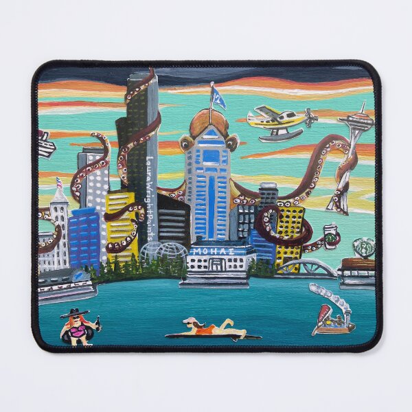 Item preview, Kraken Take Over at Lake Union designed and sold by LauraWrightPaints.