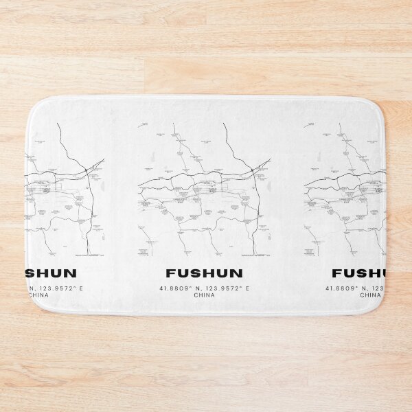 Item preview, Minimalist Fushun Map Art - China City Coordinates Design designed and sold by RM-Journey.
