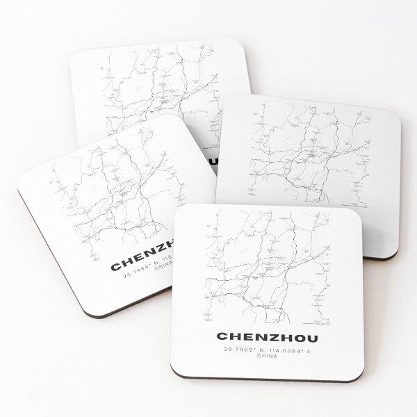 Item preview, Minimalist Chenzhou Map Art - China City Coordinates Design designed and sold by RM-Journey.