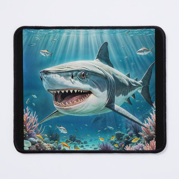 Item preview, Big shark with open jaws full of sharp teeth taken close-up. designed and sold by IaroslavB.