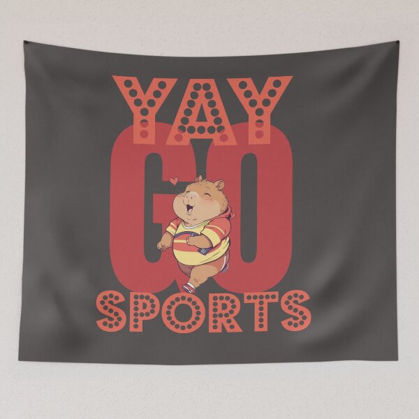 Item preview, yay go sports cute capybara running designed and sold by La Loca.