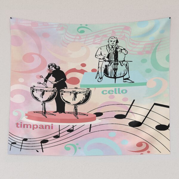 Item preview, Cello Timpani Bass Clef designed and sold by BrightrDayMusicArt.