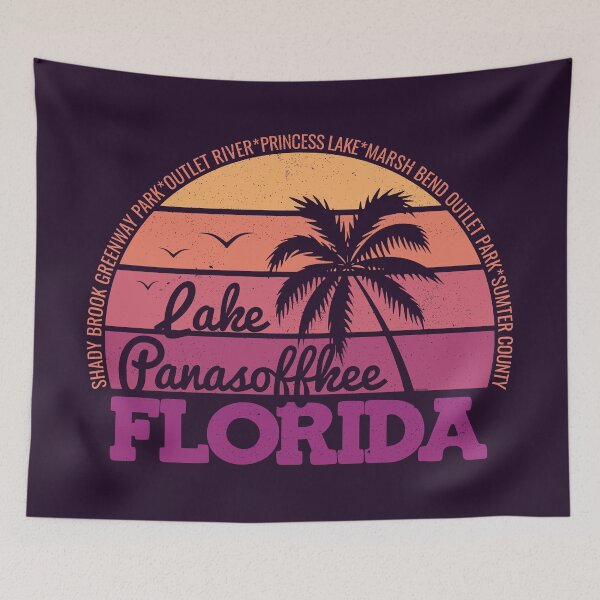 Item preview, Lake Panasoffkee Florida Retro Sunset Local Pride Logo designed and sold by CRHPOD20.