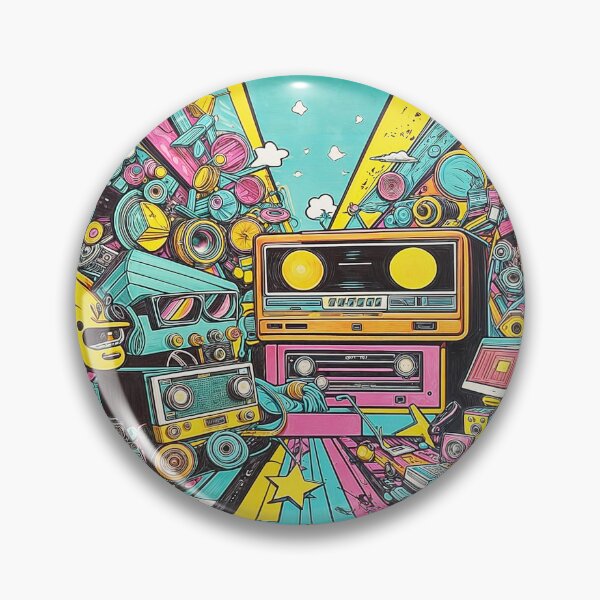 Item preview,  Funky musical theme abstract background in retro style 80s. designed and sold by IaroslavB.
