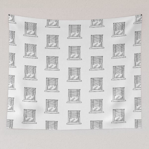 Item preview, Wooden jalousie blinds partially opened on a window  designed and sold by rasagamastore.