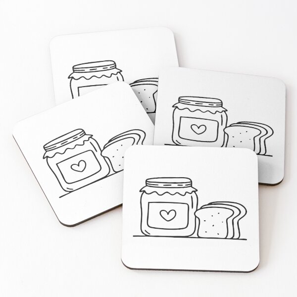 Item preview, A jar of jam sitting on a kitchen counter next to a slice of toasted bread designed and sold by rasagamastore.