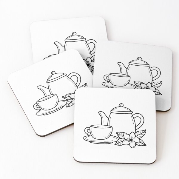 Item preview, A jasmine flower blooming on a garden, next to a table with hot teacup designed and sold by rasagamastore.