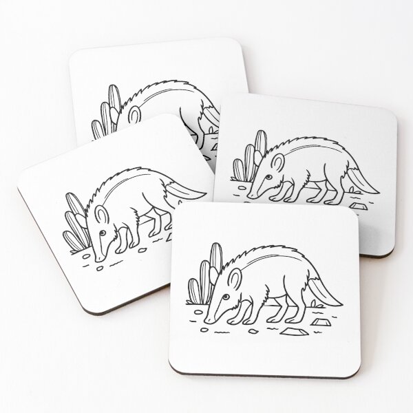 Item preview, A javelina sniffing the ground in a desert landscape near a scattered pile of desert debris designed and sold by rasagamastore.