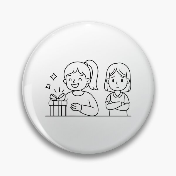 Item preview, A child looking upset as their sibling receives praise, with a frown and crossed arms designed and sold by rasagamastore.
