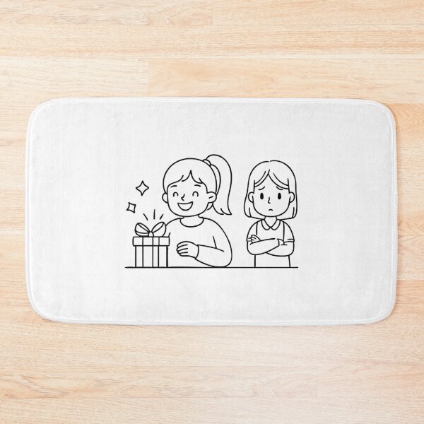 Item preview, A child looking upset as their sibling receives praise, with a frown and crossed arms designed and sold by rasagamastore.