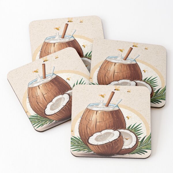 Item preview, Retro Sweet Coconut Drink Bees designed and sold by Hen-C-Art.