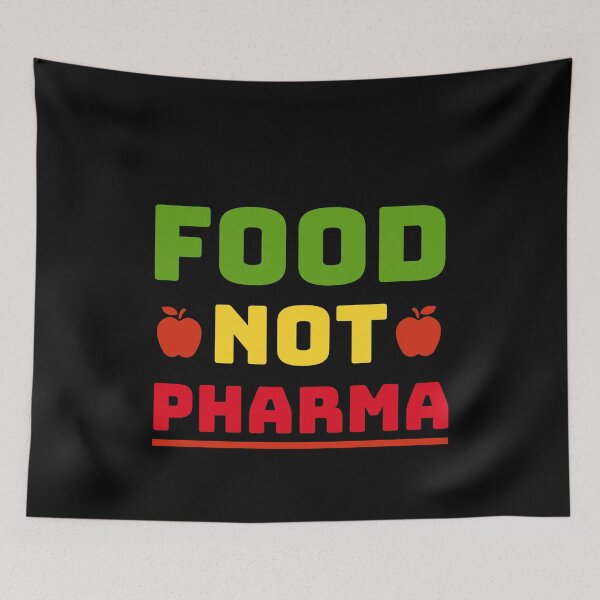 Item preview, Food Not Pharma – Vibrant Red, Yellow, and Green Design with Apples designed and sold by Sunserize Designs.