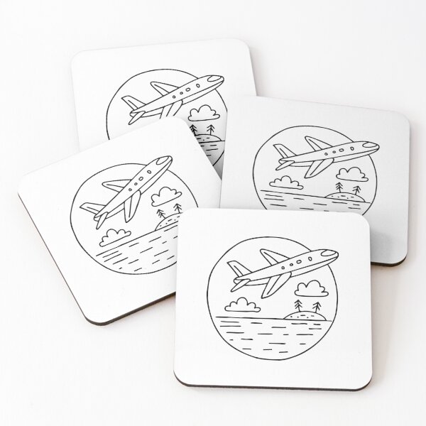Item preview, A jet flying low over the ocean and a small island among clouds designed and sold by rasagamastore.