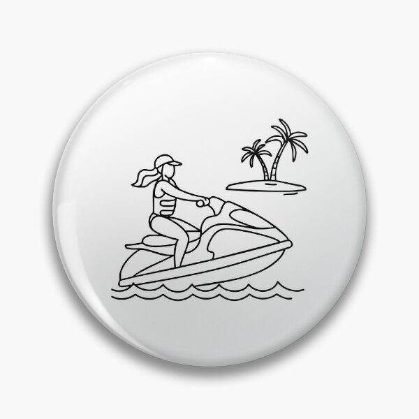 Item preview, A person riding a jetski near island in the background designed and sold by rasagamastore.
