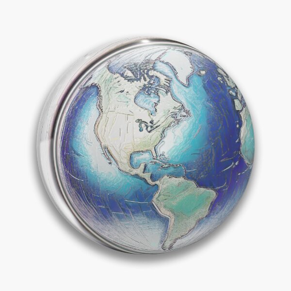 Item preview, earth in retro vintage style  designed and sold by Hen-C-Art.