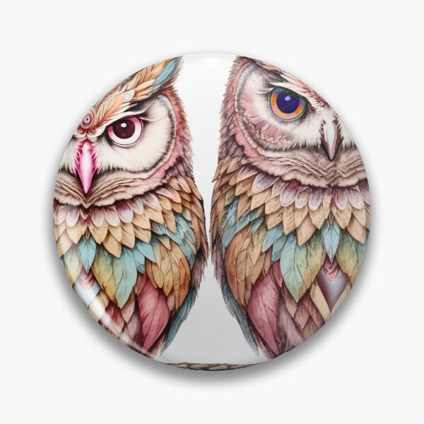 Item preview, psychedelic owls designed and sold by Hen-C-Art.