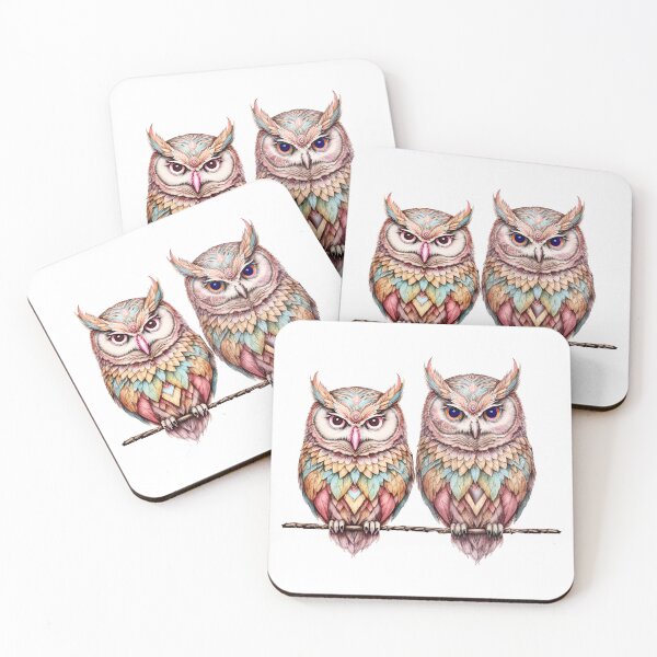 Item preview, psychedelic owls designed and sold by Hen-C-Art.