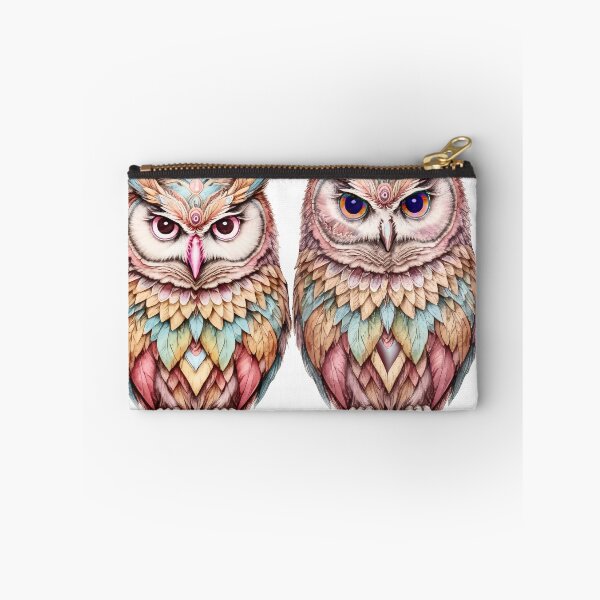 Item preview, psychedelic owls designed and sold by Hen-C-Art.
