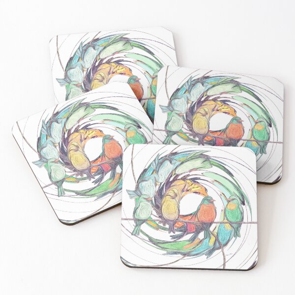 Item preview, abstract swirling birds  designed and sold by Hen-C-Art.