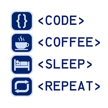 Artwork thumbnail, Code Coffee Sleep Repeat – Funny Programmer Coding Design by Analytica