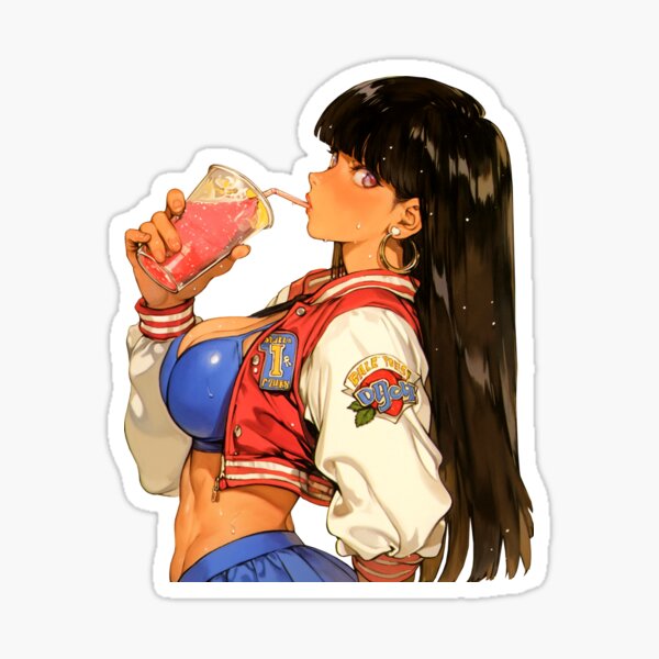 Item preview, Anime waifu with juice #02 designed and sold by Animeshow23.