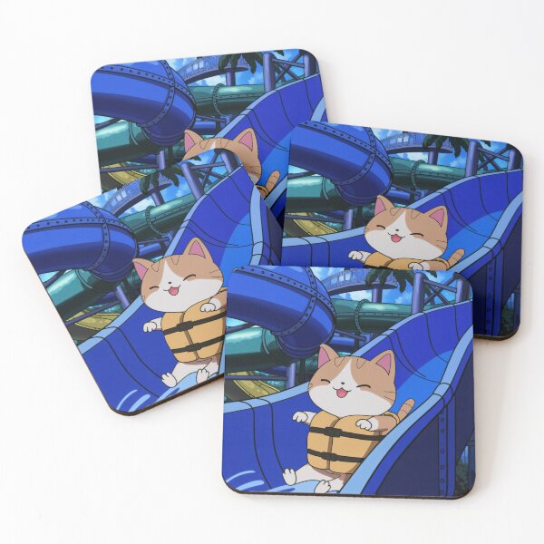Item preview, Cute cat on waterslide designed and sold by OnixDesign.