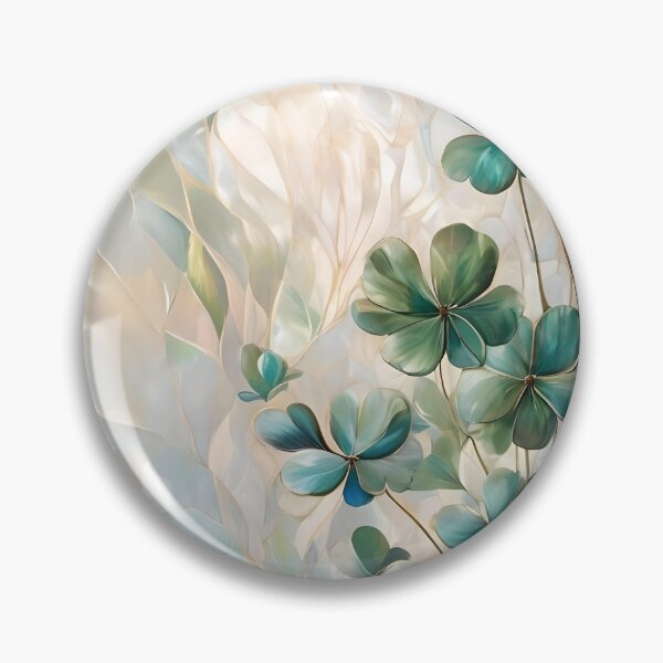 Item preview, Green Fantasy Clovers on Mother-of-Pearl Background designed and sold by Ciervo Primavera.