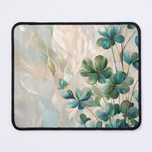 Item preview, Green Fantasy Clovers on Mother-of-Pearl Background designed and sold by Ciervo Primavera.