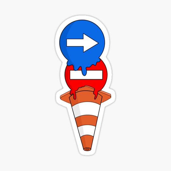 Traffic Cone Ice Cream Sticker