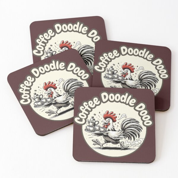 Item preview, Wake up coffee with a funny rooster for morning people designed and sold by coloursforkids.