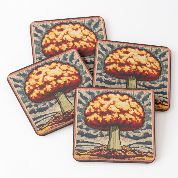 Item preview, Pixelated Nuclear Explosion Tapestry Art designed and sold by TheOctopusRage.