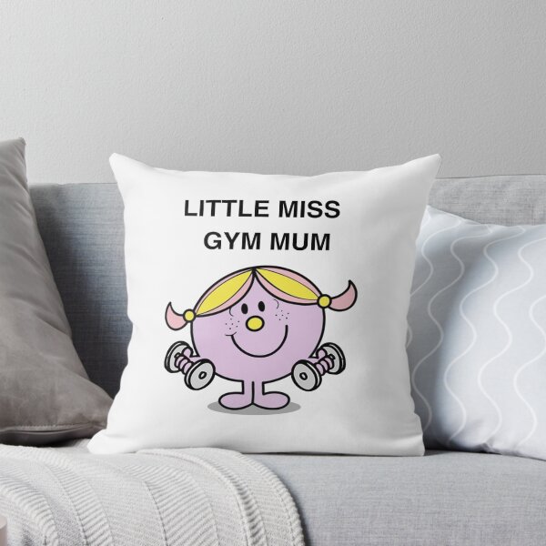 Little Miss Gym Mum Throw Pillow