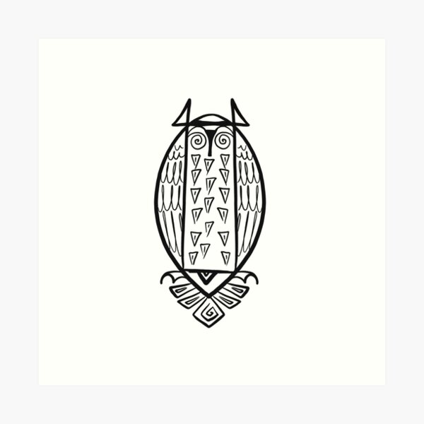 Item preview, Eule owl graphic sketch designed and sold by Moralisch.