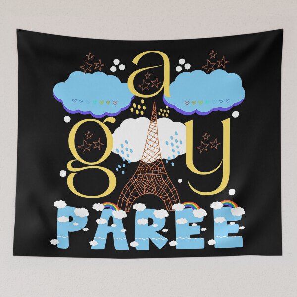 Item preview, Gay Paree Colorful Pride Paris Pun designed and sold by Renata Illustrata.