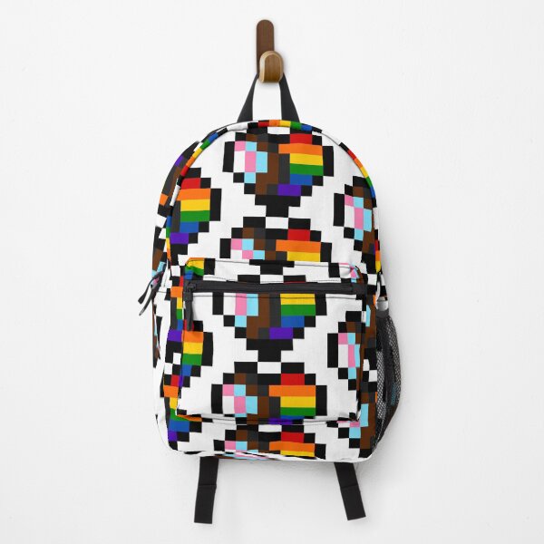 Item preview, Progressive Pride Flag Pixel Heart designed and sold by HarveyHandcraftsandDesigns.
