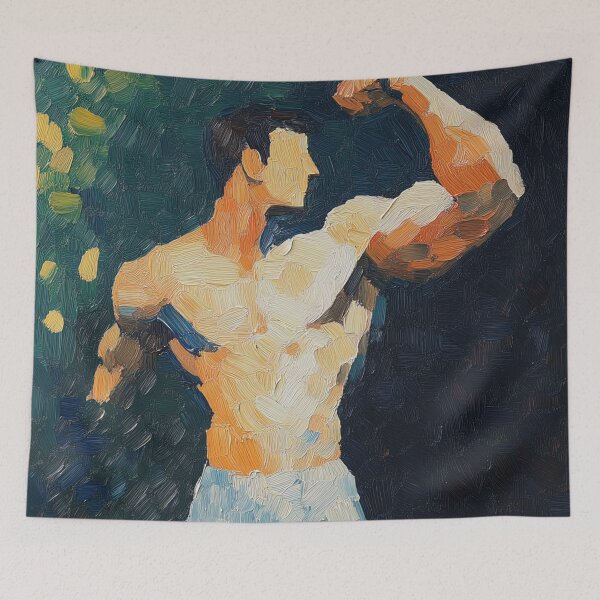 Item preview, Bodybuilder | Post-impressionist painting style designed and sold by ComicsFactory.
