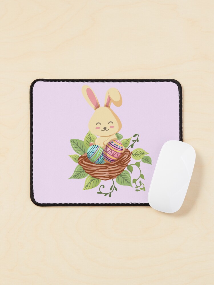 Thumbnail 1 of 5, Mouse Pad, Easter Bunny Hiding In The Bird Nest™️ designed and sold by TeelieTurner.