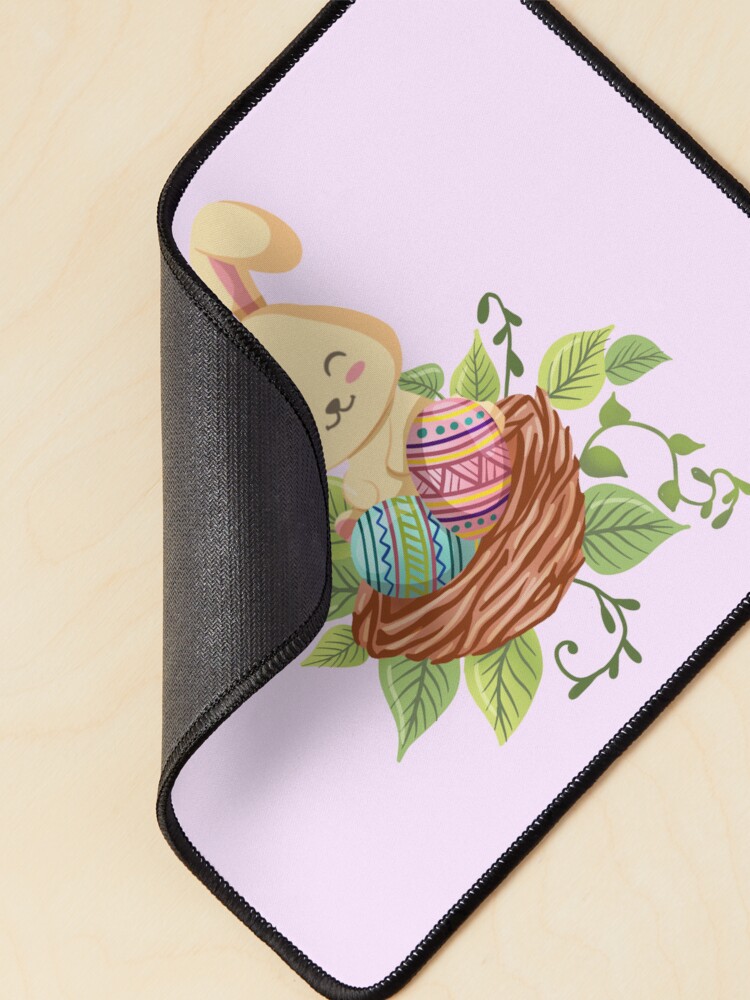 Thumbnail 2 of 5, Mouse Pad, Easter Bunny Hiding In The Bird Nest™️ designed and sold by TeelieTurner.