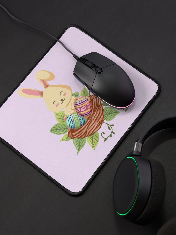 Thumbnail 4 of 5, Mouse Pad, Easter Bunny Hiding In The Bird Nest™️ designed and sold by TeelieTurner.