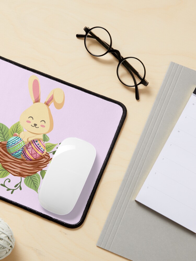 Thumbnail 3 of 5, Mouse Pad, Easter Bunny Hiding In The Bird Nest™️ designed and sold by TeelieTurner.