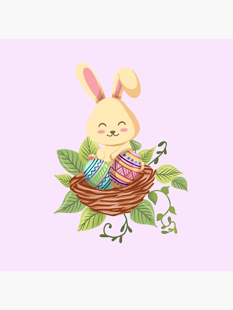 Thumbnail 4 of 4, Pillow, Easter Bunny Hiding In The Bird Nest™️ designed and sold by TeelieTurner.