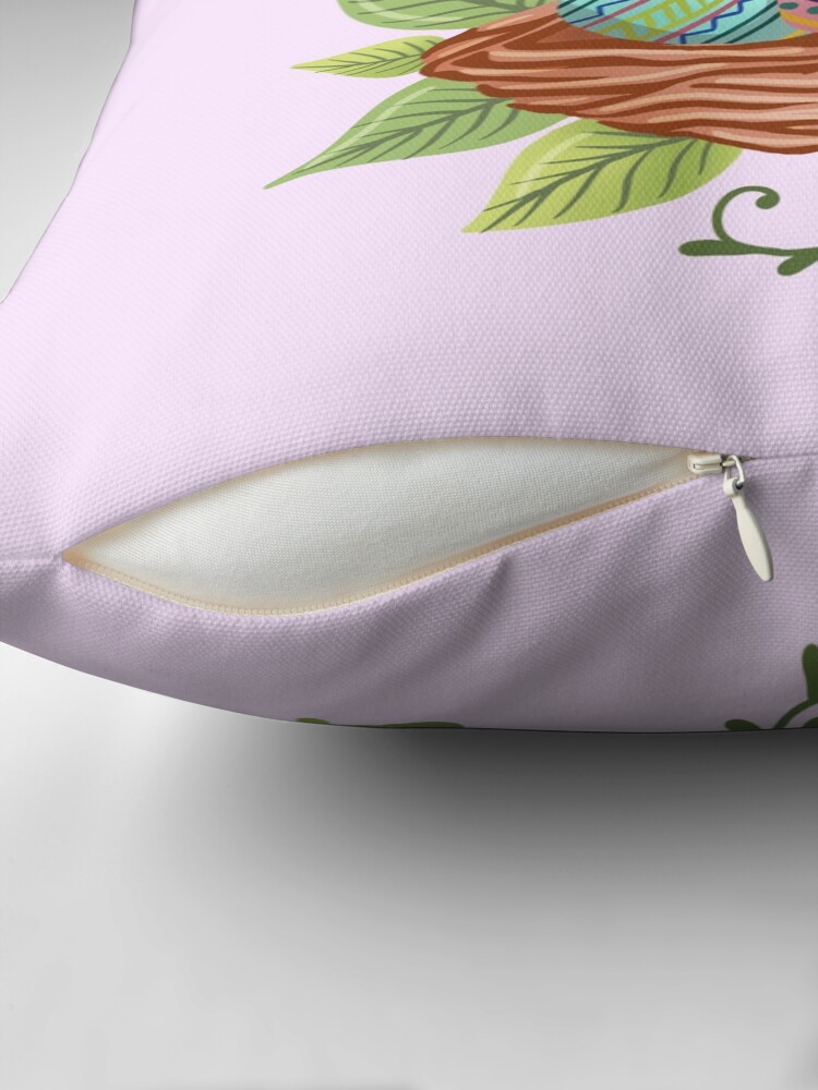 Thumbnail 2 of 4, Pillow, Easter Bunny Hiding In The Bird Nest™️ designed and sold by TeelieTurner.