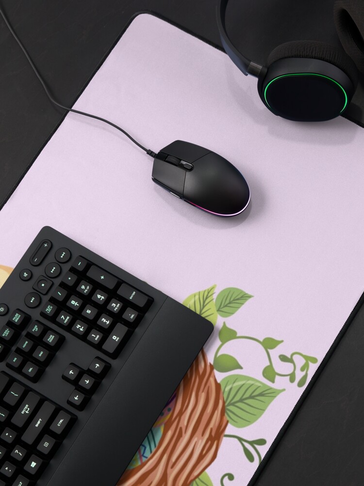 Thumbnail 4 of 5, Mouse Pad, Easter Bunny Hiding In The Bird Nest™️ designed and sold by TeelieTurner.
