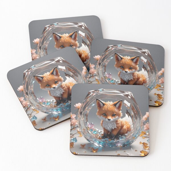 Item preview, Fox in a glass bowl designed and sold by Ink And Inspire.