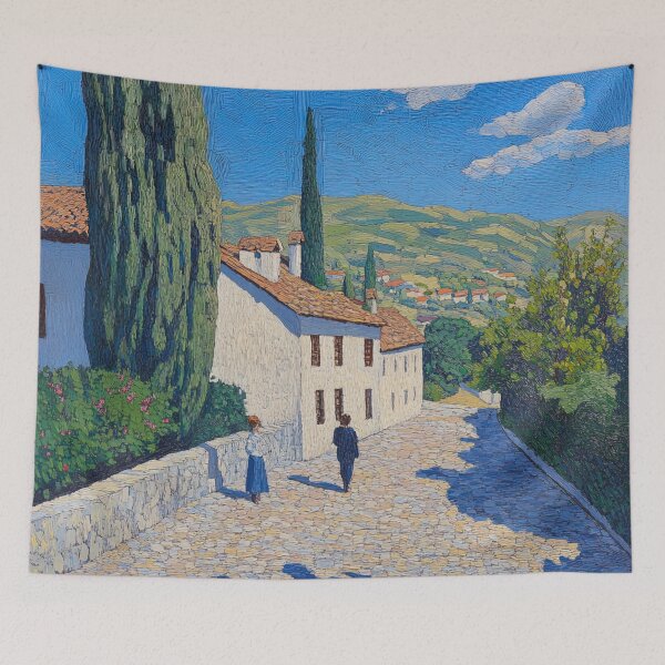 Item preview, Bosnia and Herzegovina landscape | Post-impressionist painting style designed and sold by ComicsFactory.