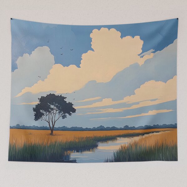 Item preview, Botswana landscape | Post-impressionist painting style designed and sold by ComicsFactory.