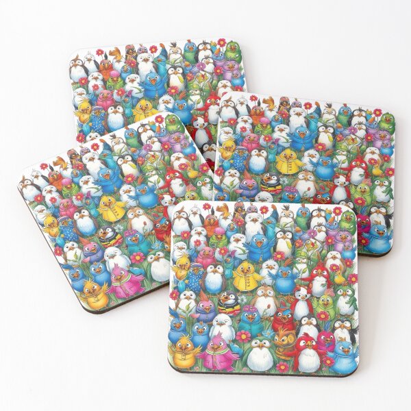 Item preview, Many Funny Birds Pattern designed and sold by AlinaSCorner.